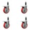 Service Caster 5'' SS Red Poly Swivel 1'' Expanding Stem Caster Set Total Lock Brake, 4PK SCC-SSEXTTL20S514-PPUB-RED-1-4 - alternate 1